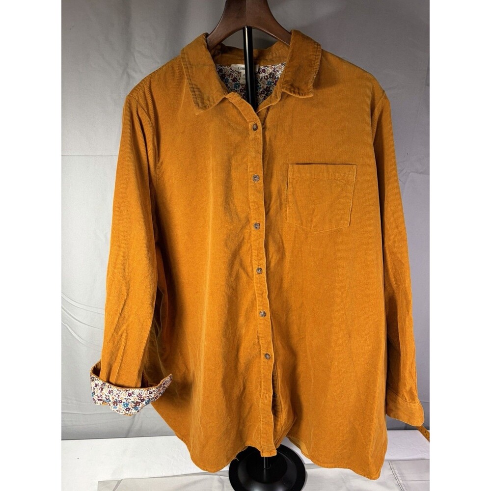Como Blu Women's Button-up Corduroy Size 2XL, Floral Inside
